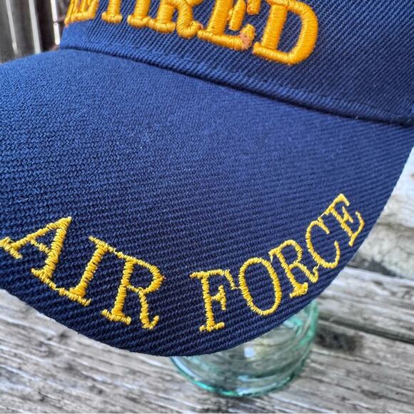 Retired Air Force Baseball Trucker Cap Navy Blue Embroidered - Picture 3 of 10